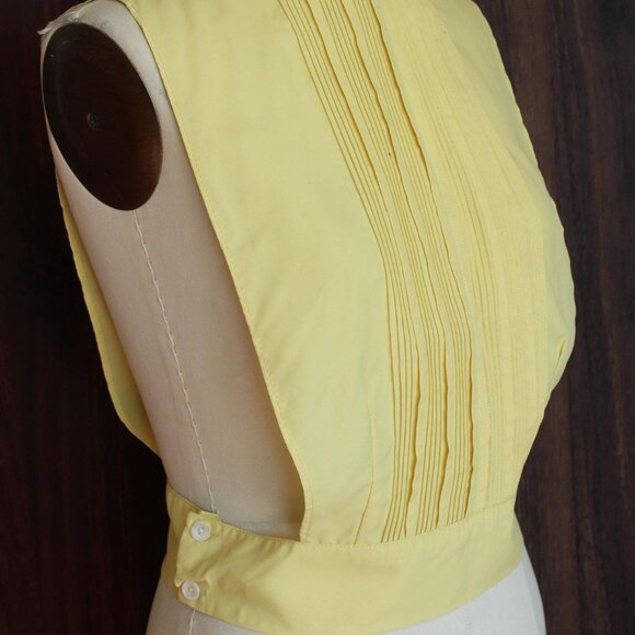 Vintage 1950s Dickie, Suitor by Babe Yellow Blouse Front with Pintucks - Picture 5 of 10
